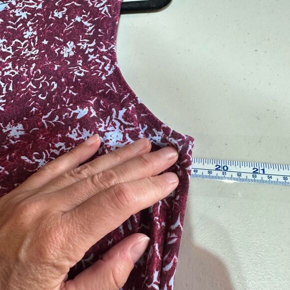 Eddie Bauer Women's Travex Stretch Dress Size L Purple Geometric Knotted Bodice - Picture 11 of 13